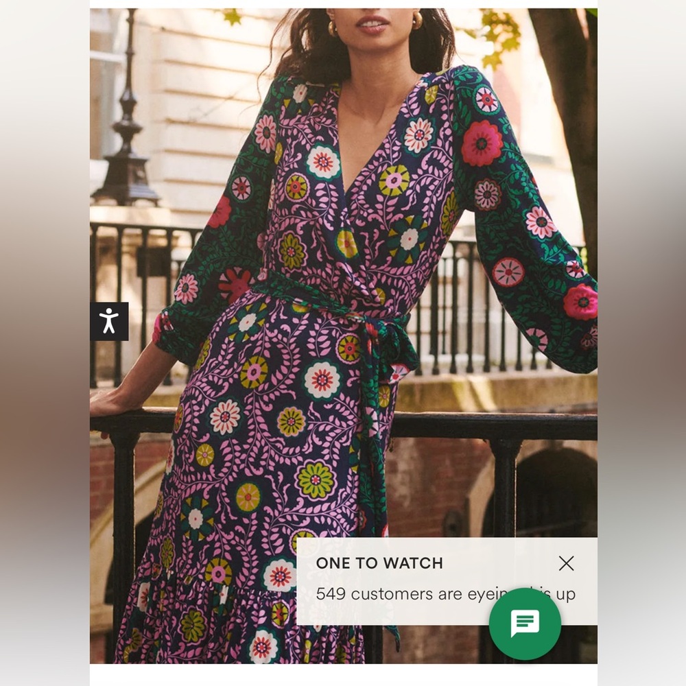 Floral Faux Wrap Dress from Boden